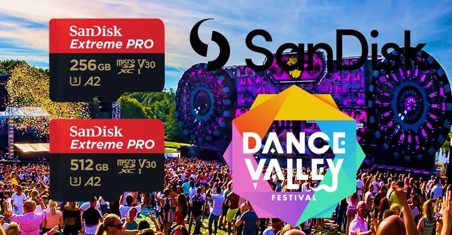 Op het Dance Valley festival maak je gebruik van een SanDisk Extreme Pro microSD kaart.